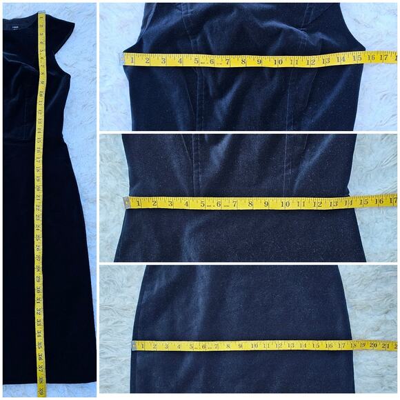 Black Velvet Dress J. CREW 365 Size 2 Stretch Cap Sleeve Classy Elegant Simple - Picture 8 of 10
